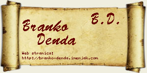 Branko Denda vizit kartica